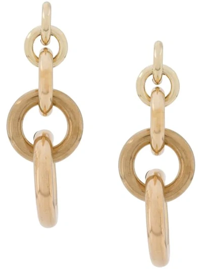 Shop Laura Lombardi Isa Hoop Chain Earrings In Gold