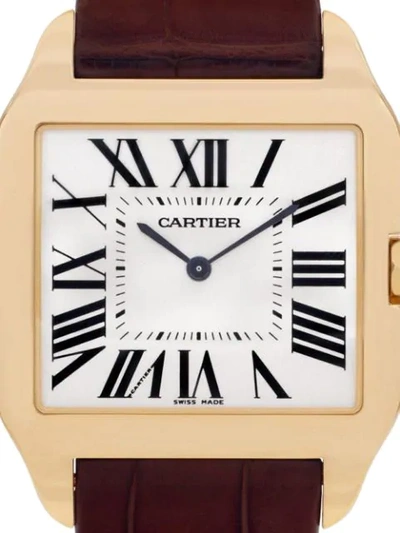 Pre-owned Cartier 2000  Santos Dumont 35mm In Beige