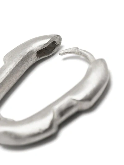Parts Of Four Deco Matte Sterling Silver Single Earring In Silver