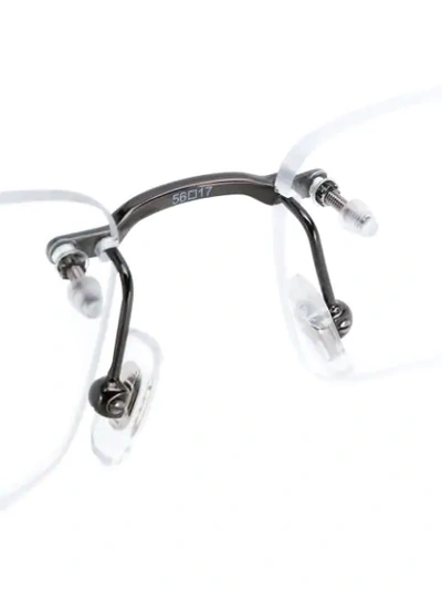 Shop Montblanc Rimless Rectangular Frame Glasses In Black