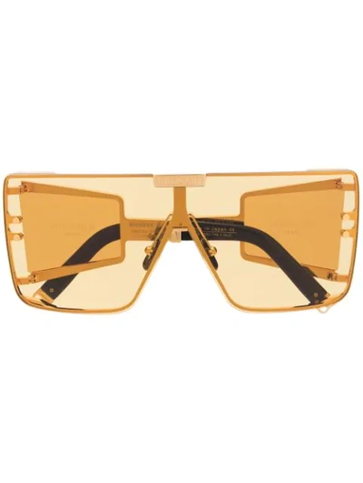 Shop Balmain Wonder Boy Sunglasses In Gold