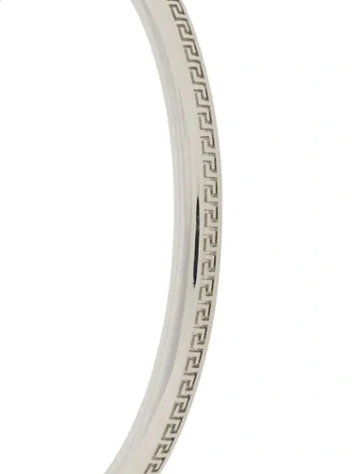 Shop Versace Greca Bangle Bracelet In Silver