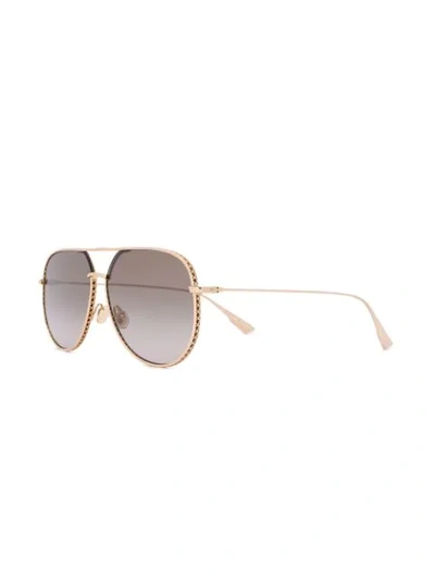 Shop Dior By  Aviator Sunglasses In Gold
