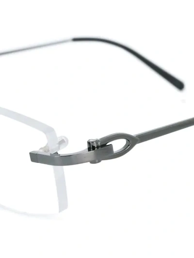 Shop Cartier Frameless Square Glasses In Neutrals
