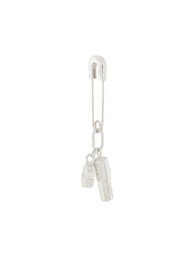 Shop Ambush Kk Pill Charm Earring In Silver