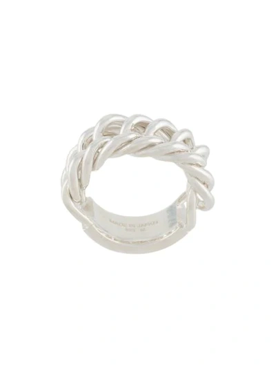 Shop Ambush Engraved-logo Chain-link Ring In Silver
