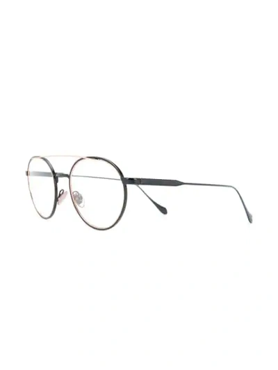 Shop Giorgio Armani Round Logo Glasses In Gold