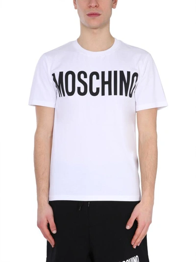 Shop Moschino Crew Neck T-shirt In White