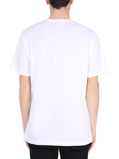 Shop Versace Jeans Couture Printed T-shirt With Rhinestones In White