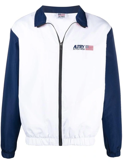 Shop Autry Technical Fabric Jacket With Logo Print In Multicolor