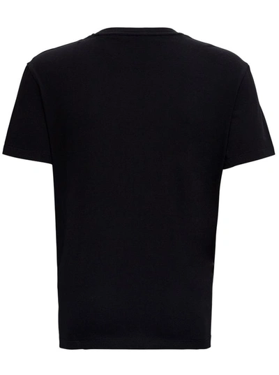 Shop Valentino Jersey T-shirt With Logo Print In Black