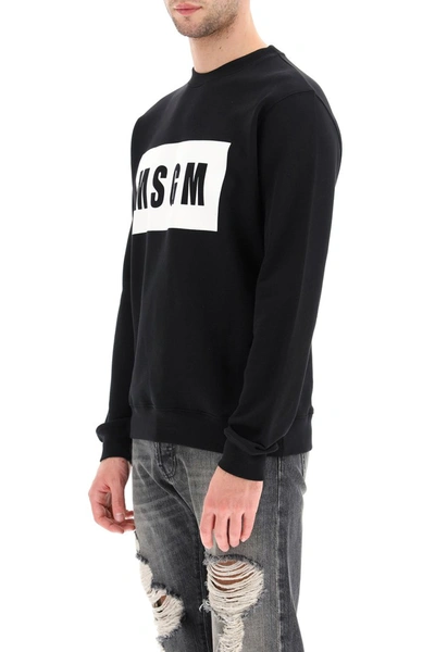 Shop Msgm Logo Box Sweatshirt In Black