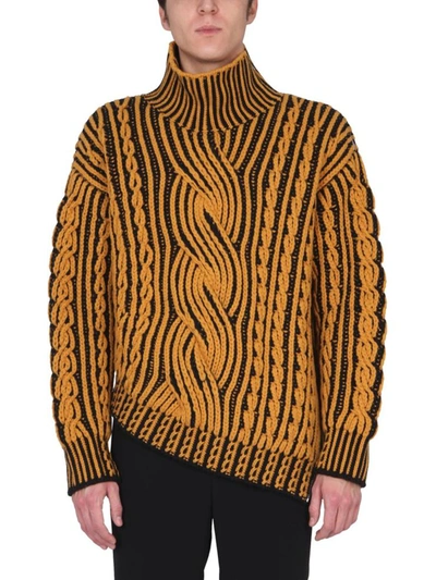 Shop Alexander Mcqueen High Neck Sweater In Yellow