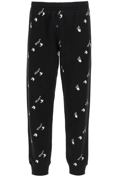 Shop Off-white All-over Logo Jogging Trousers In Black White