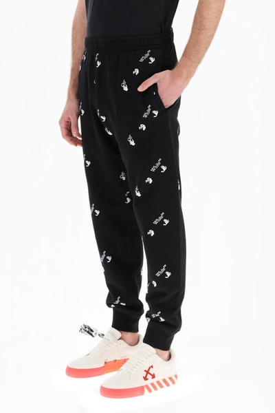 Shop Off-white All-over Logo Jogging Trousers In Black White