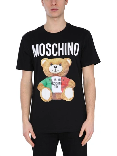 Shop Moschino Crew Neck T-shirt In Black