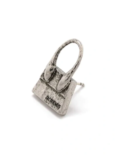 Shop Jacquemus Le Chiquito Bag Single Earring In Silver