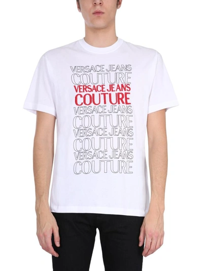 Shop Versace Jeans Couture Crew Neck T-shirt In Multicolour