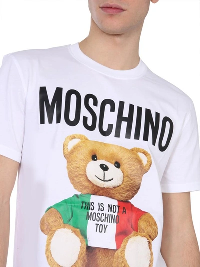 Shop Moschino Crew Neck T-shirt In White