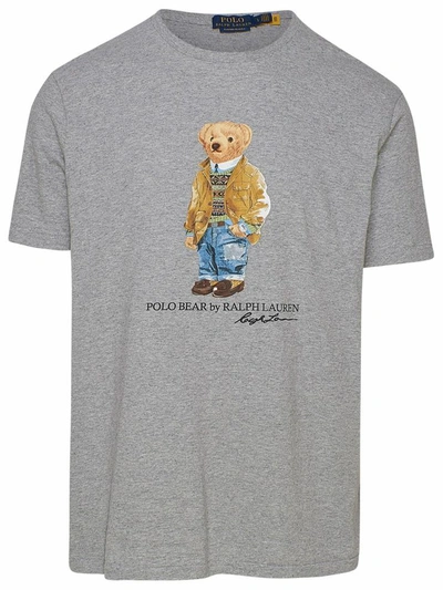 Shop Polo Ralph Lauren Grey Bear T-shirt