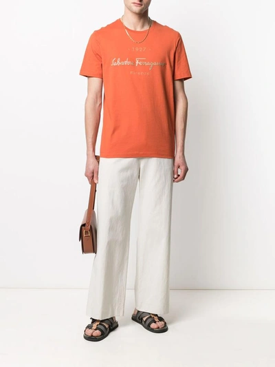 Shop Ferragamo Salvatore  T-shirts And Polos Orange