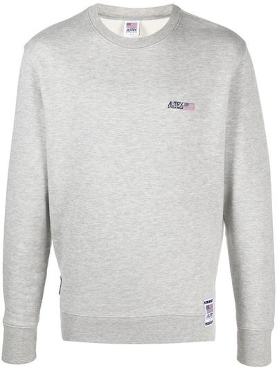 Shop Autry Cotton Sweatshirt With Back Print In Grey