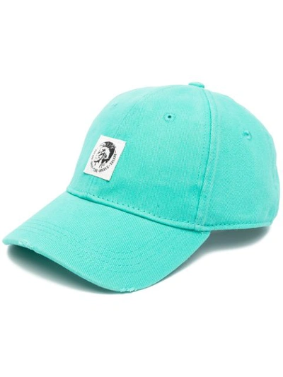 Shop Diesel Patch-embellished Twill Cap In Blue