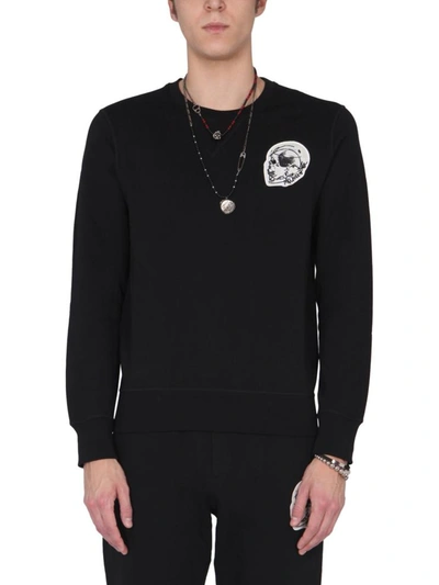 Shop Alexander Mcqueen Sweatshirt With Biker Graphics In Black