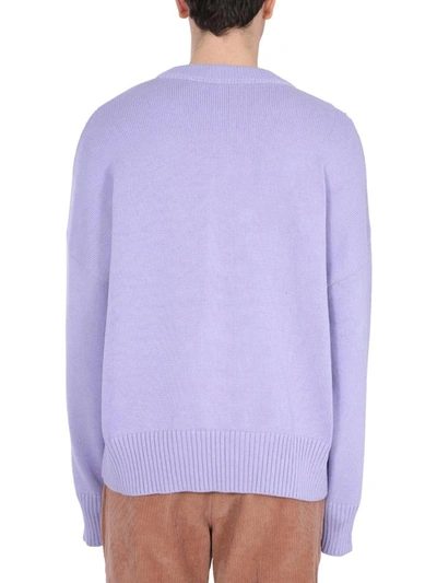 Shop Ami Alexandre Mattiussi Crew Neck Sweater In Lilac