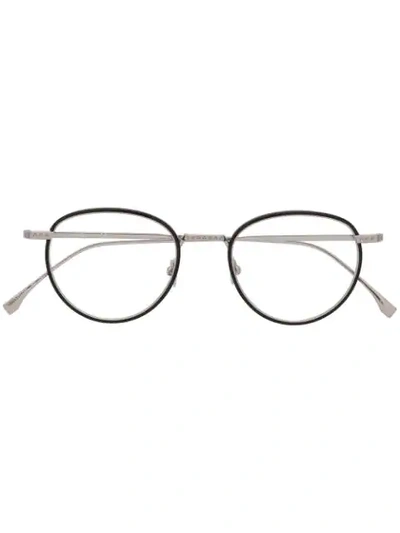 Shop Lacoste Round Framed Glasses In Black