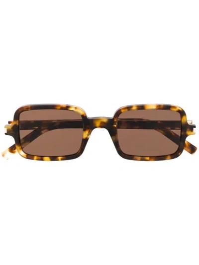 Shop Saint Laurent Tortoiseshell Square Sunglasses In Brown