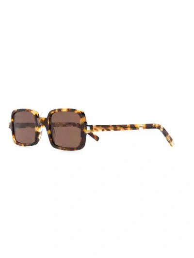Shop Saint Laurent Tortoiseshell Square Sunglasses In Brown