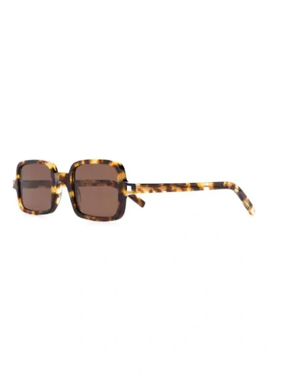 Saint Laurent Tortoiseshell Square Sunglasses In Brown