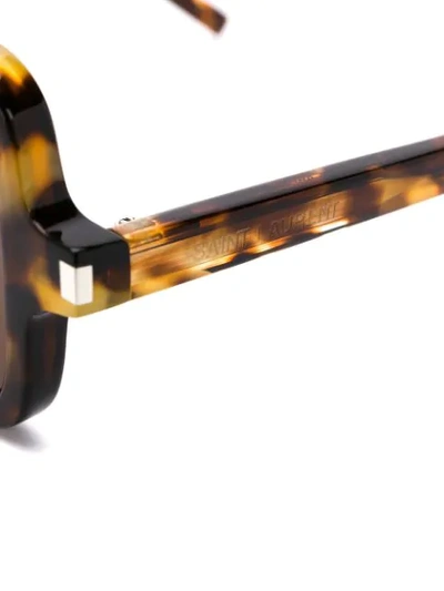 Saint Laurent Tortoiseshell Square Sunglasses In Brown