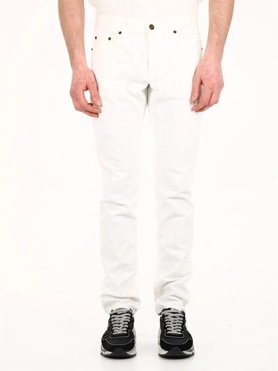 Shop Saint Laurent Slim Fit Jeans White