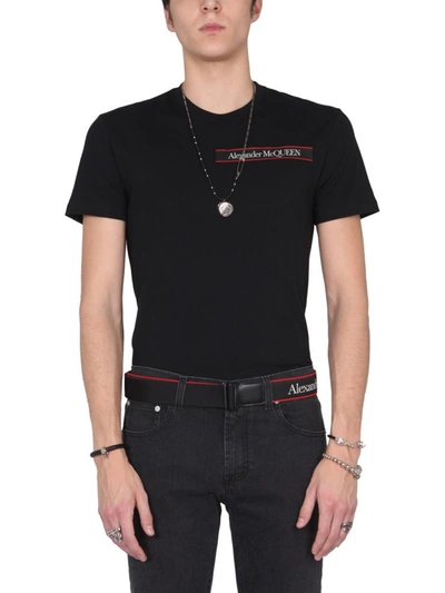 Shop Alexander Mcqueen Crew Neck T-shirt In Black