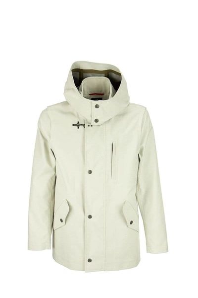 Shop Fay Ognitempo Rain Coat In Cream
