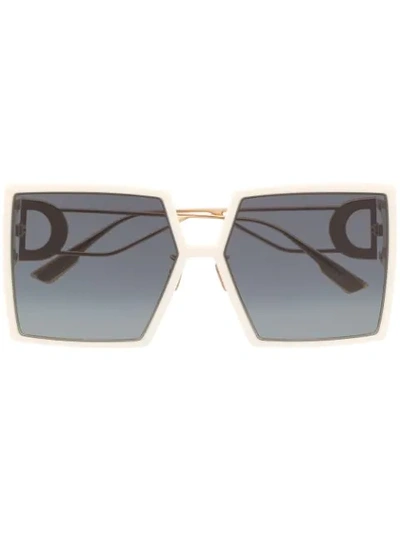 Shop Dior 30montaigne Square Sunglasses In White