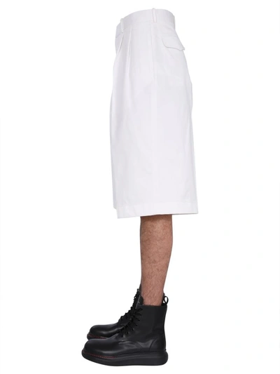 Shop Alexander Mcqueen Sartorial Baggy Shorts In White