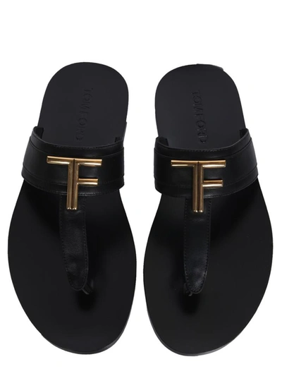 Shop Tom Ford Thong Sandals In Black