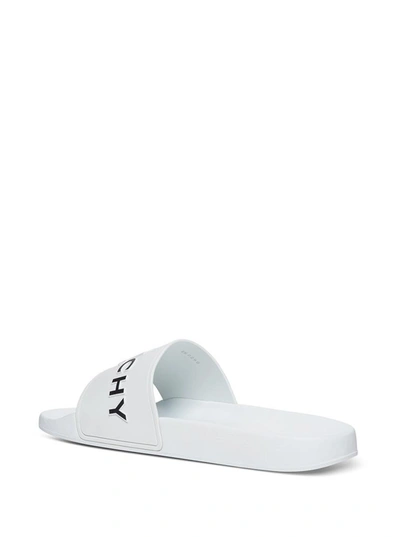 Shop Givenchy Rubber Slide Sandals With Logo In White