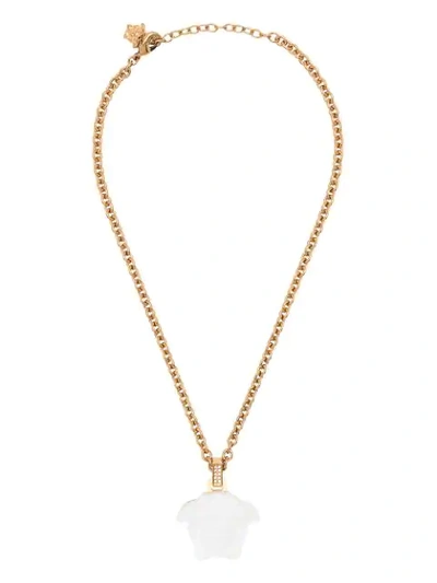 Shop Versace Medusa Head Necklace In Gold