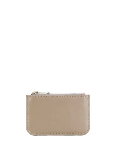 Shop Ami Alexandre Mattiussi Ami De Coeur Puller Zipped Coin Purse In Neutrals