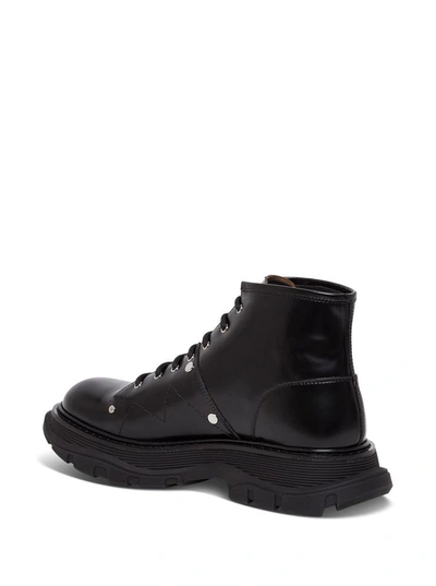 Shop Alexander Mcqueen Tread Boots In Black Leather