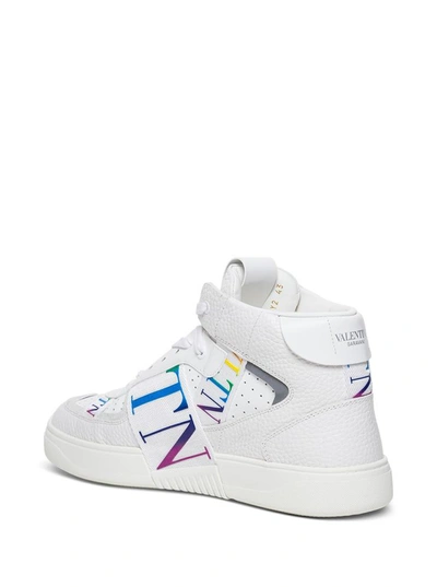Shop Valentino Mid-top Vl7n Sneakers  In White Leather