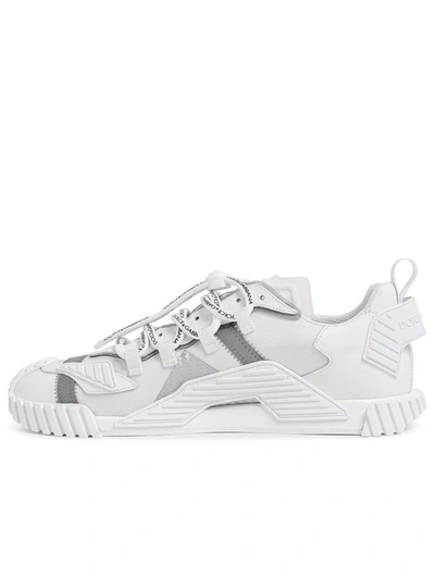 Shop Dolce & Gabbana Silver And White Sneakers
