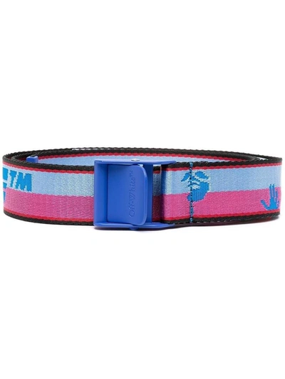 Shop Off-white Classic Industrial Pink And Blue Belt In Light Blue