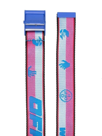 Shop Off-white Classic Industrial Pink And Blue Belt In Light Blue