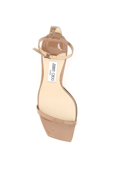 Shop Jimmy Choo Marin 90 Patent Leather Sandals In Dark Nude