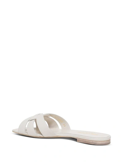 Shop Saint Laurent Tribute Nu Pieds 05 Slide Sandals In White